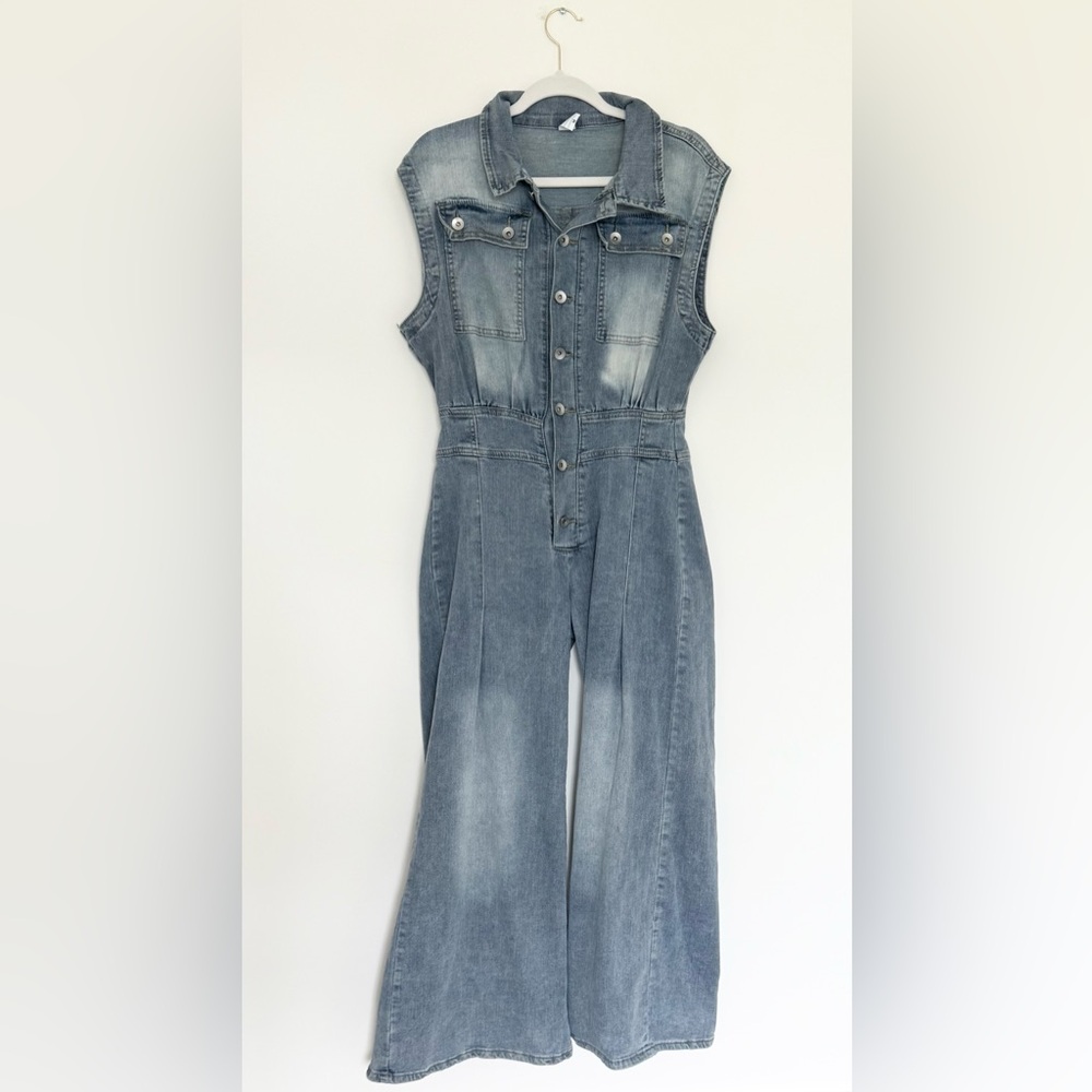 Denim Sleeveless Jumpsuit